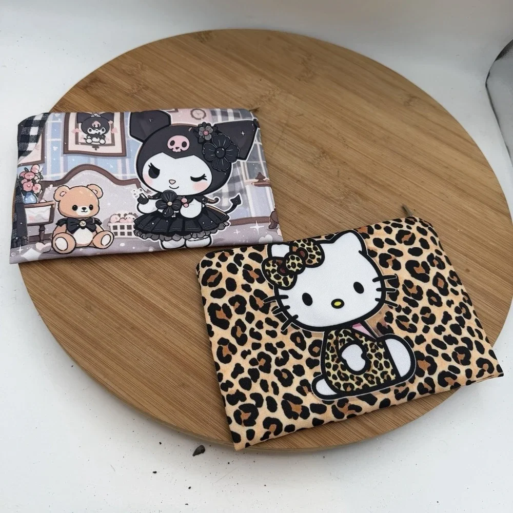 Hello Kitty Animal Print Tote‎ Bag & Kuromi Pouch /hello Kitty Leopard Cheetah
